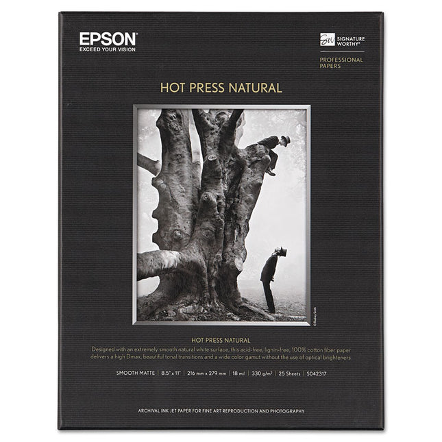 Hot Press Fine Art Paper, 17 Mil, 8.5 X 11, Smooth Matte Natural, 25/pack