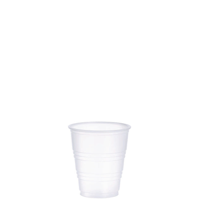 High-Impact Polystyrene Cold Cups, 5 oz, Plastic, Translucent, 100/Sleeve, 25 Sleeves/Carton