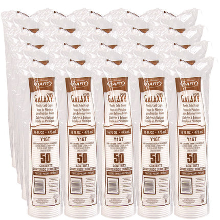 High-Impact Polystyrene Cold Cups, 16 oz, Plastic, Translucent, 50/Sleeve, 20 Sleeves/Carton