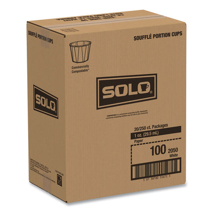 Paper Portion Cups, 1 oz, White, 250/Bag, 20 Bags/Carton