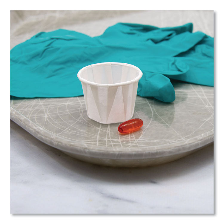 Paper Portion Cups, 1 oz, White, 250/Bag, 20 Bags/Carton