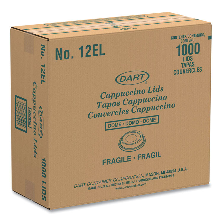 Cappuccino Dome Sipper Lids, Fits 12 oz Hot Cups, Plastic, White, 1,000/Carton