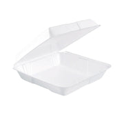 Foam Hinged Lid Containers, 9.25 X 9.5 X 3, 200/carton