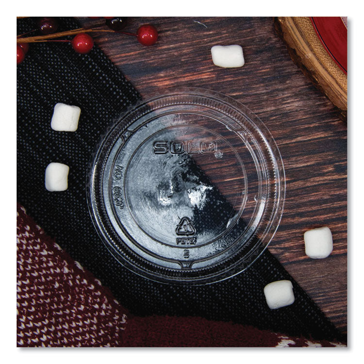 Straw-Slot Cold Cup Lids, Fits 9 oz to 20 oz Cold Cups, Plastic, Clear, 100/Pack