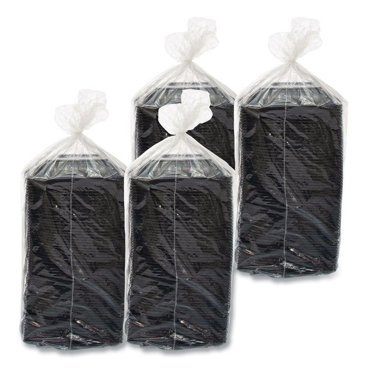 PresentaBowls Pro Black Square Bowls, 24 oz, 8.5 x 8.5 x 1.8, Plastic, 63/Bag, 4 Bags/Carton