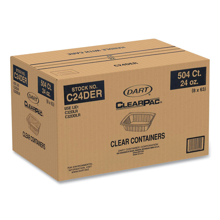 ClearPac Containers, 24 oz, 6.5 x 7.5 x 2, Clear, Plastic, 63/Pack, 8 Pack/Carton