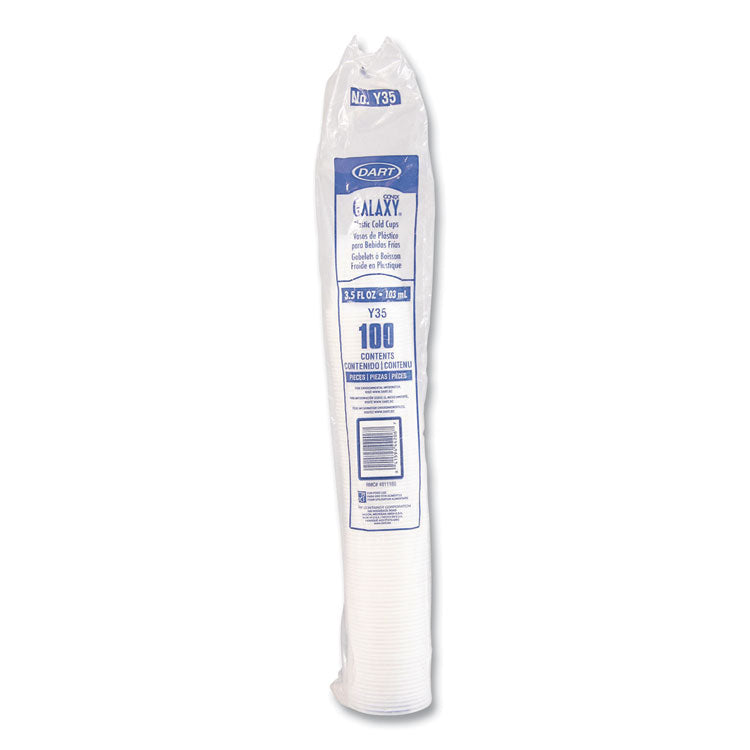 High-Impact Polystyrene Cold Cups, 3.5 oz, Plastic, Translucent, 100/Sleeve, 25 Sleeves/Carton