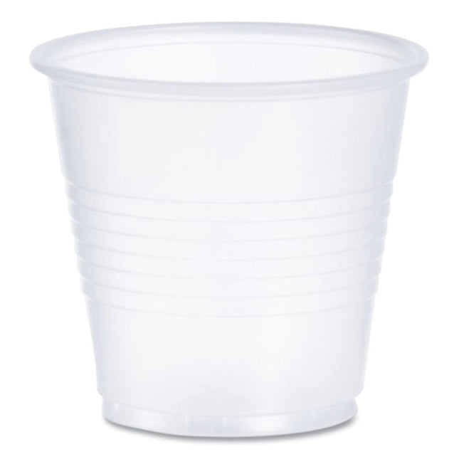 High-Impact Polystyrene Cold Cups, 3.5 oz, Plastic, Translucent, 100/Sleeve, 25 Sleeves/Carton