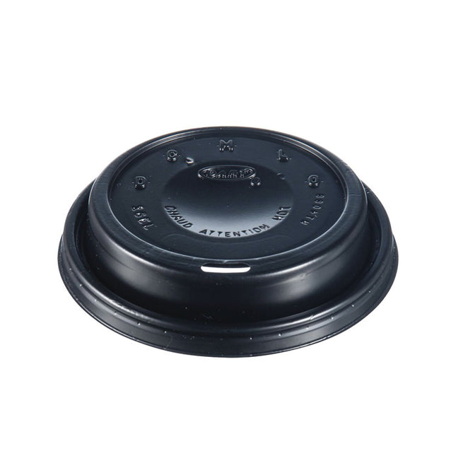 Cappuccino Dome Sipper Lids, Fits 12 oz to 24 oz Hot Cups, Plastic, Black, 100/Pack, 10 Packs/Carton