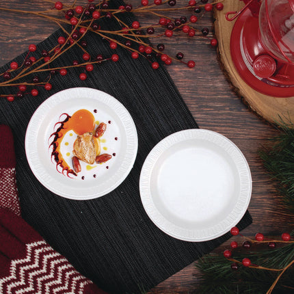 Mediumweight Foam Dinnerware, Plate, 6" dia, White, 125/Pack