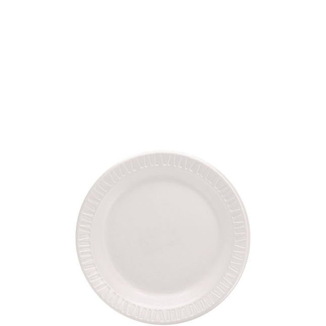 Mediumweight Foam Dinnerware, Plate, 6" dia, White, 125/Pack