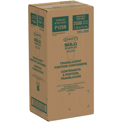 Polystyrene Portion Cups, 1.25 oz, Plastic, Translucent, 2,500/Carton
