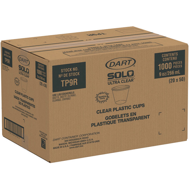 Ultra Clear PET Cups, Squat, 9 oz, Plastic, 50/Bag, 20 Bags/Carton