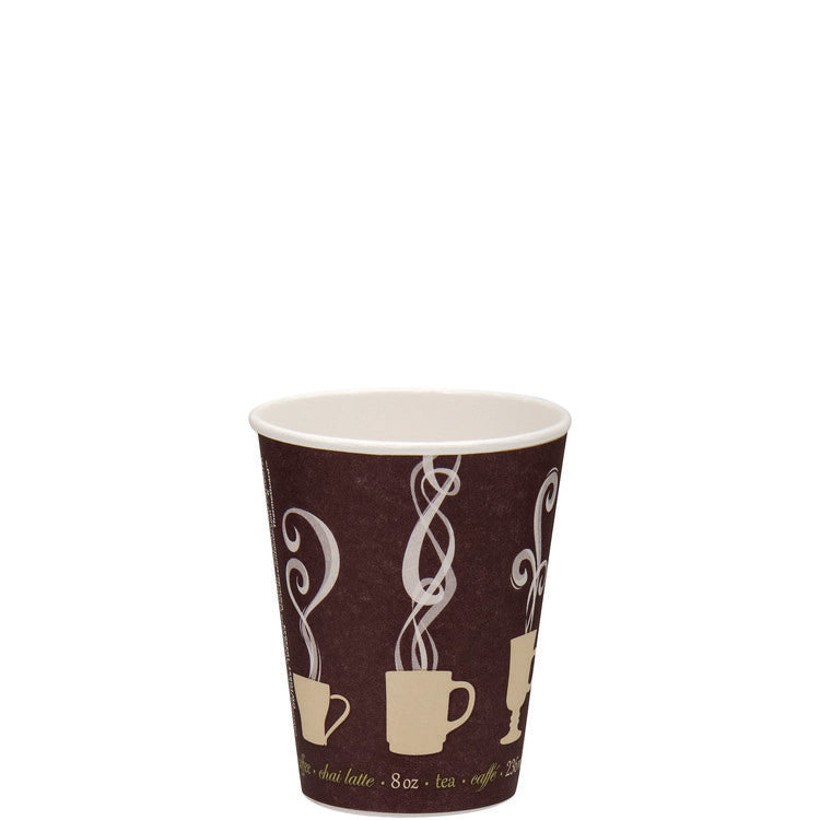 Thermoguard Insulated Paper Hot Cups, 8 oz, Steam Print Design, 1,000/Carton
