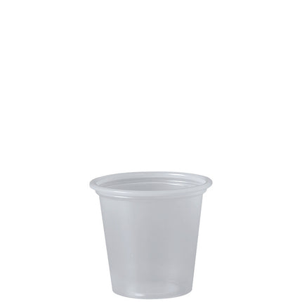 Polystyrene Portion Cups, 1.25 oz, Plastic, Translucent, 2,500/Carton
