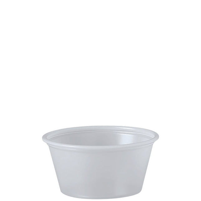Polystyrene Portion Cups, 2 oz, Plastic, Translucent, 250/Bag, 10 Bags/Carton