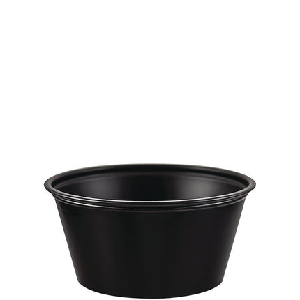 Polystyrene Portion Cups, 3.25 oz, Plastic, Black, 250/Bag, 10 Bags/Carton