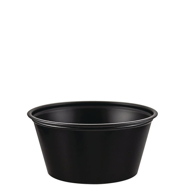 Polystyrene Portion Cups, 3.25 oz, Plastic, Black, 250/Bag, 10 Bags/Carton