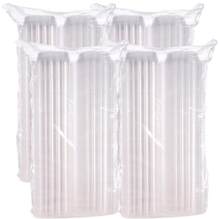 ClearSeal Hinged-Lid Plastic Containers, 5.8 x 6 x 3, Clear, Plastic, 125/Pack, 4 Packs/Carton