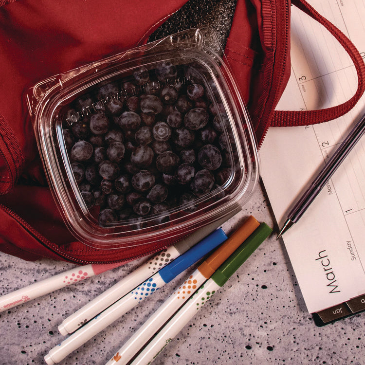 ClearPac SafeSeal Tamper-Resistant/Evident Containers, Flat Lid, 8 oz, Clear, Plastic, 100/Bag, 2 Bags/Carton