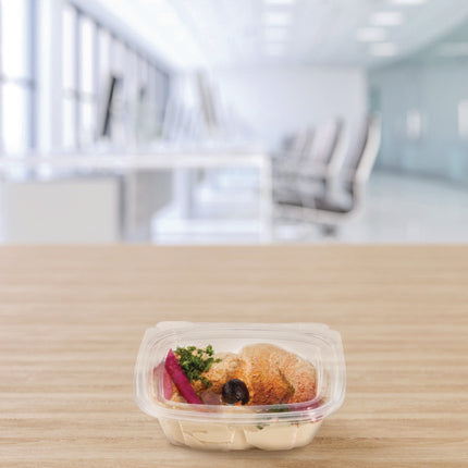 ClearPac SafeSeal Tamper-Resistant/Evident Containers, Flat Lid, 8 oz, Clear, Plastic, 100/Bag, 2 Bags/Carton
