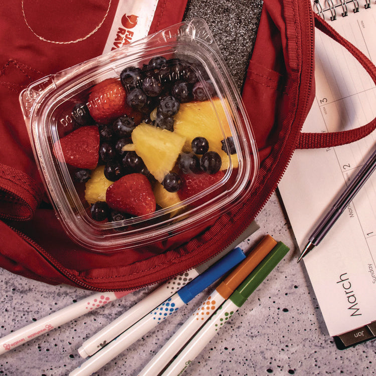 ClearPac SafeSeal Tamper-Resistant/Evident Containers, Domed Lid, 12 oz, Clear, Plastic, 100/Bag, 2 Bags/Carton