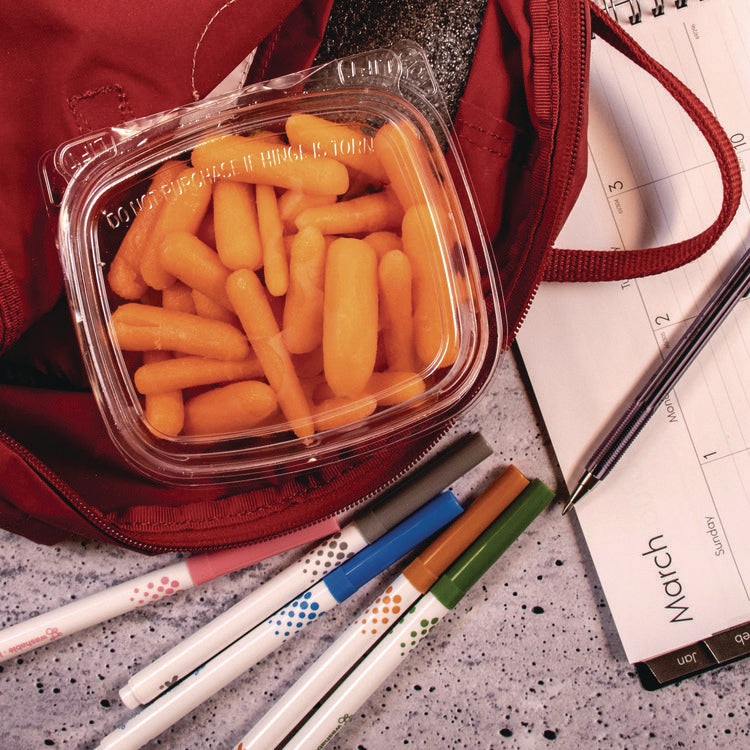 ClearPac SafeSeal Tamper-Resistant/Evident Containers, Domed Lid, 16 oz, Clear, Plastic, 100/Bag, 2 Bags/Carton