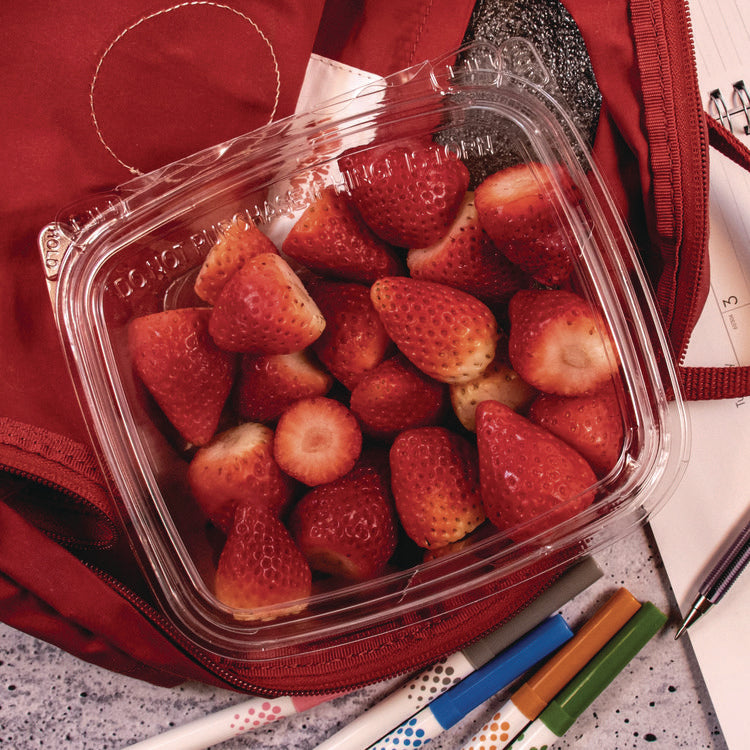 ClearPac SafeSeal Tamper-Resistant/Evident Containers, Domed Lid, 24 oz, Clear, Plastic, 100/Bag, 2 Bags/Carton