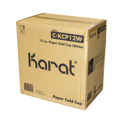 Double Poly Paper Cold Cups, 12 oz, White, 1,000/Carton