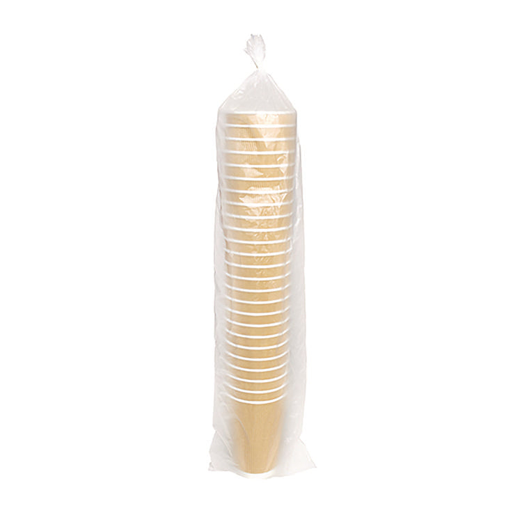 Ripple Hot Cups, 16 oz, Paper, Kraft/White, 500/Carton