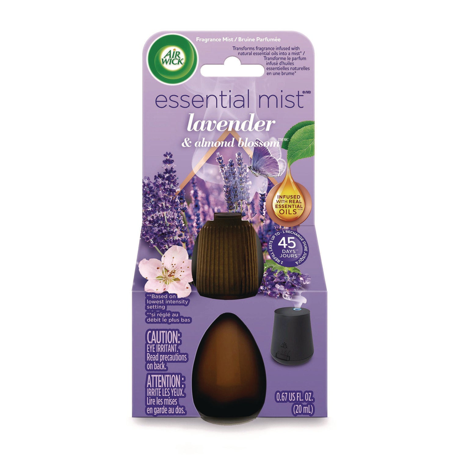 Essential Mist Refill, Lavender And Almond Blossom, 0.67 Oz Bottle, 6/carton