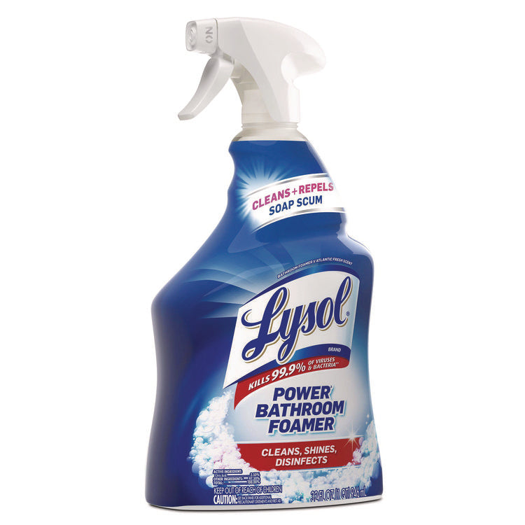 Disinfectant Power Bathroom Foamer, Liquid, Atlantic Fresh Scent, 32 oz Spray Bottle, 12/Carton