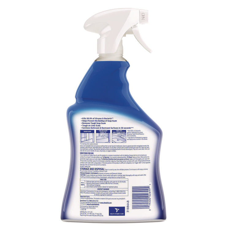 Disinfectant Power Bathroom Foamer, Liquid, Atlantic Fresh Scent, 32 oz Spray Bottle, 12/Carton
