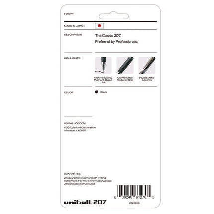 Signo 207 Gel Pen, Retractable, Fine 0.5 mm, Black Ink, Smoke/Black Barrel, 4/Pack