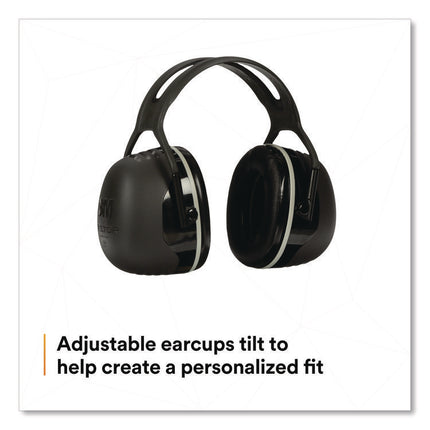 PELTOR X Series Earmuffs, Model X5A, 31 dB NRR, Black