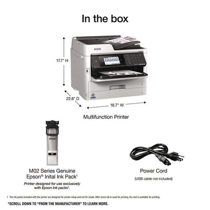 WorkForce Pro WF-M5799 Inkjet Multifunction Printer, Copy/Fax/Print/Scan
