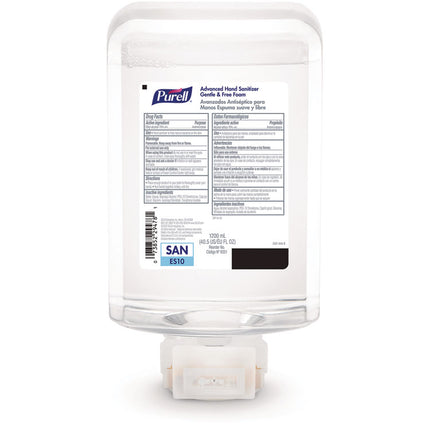 Advanced Hand Sanitizer Fragrance Free Foam, For ES10 Automatic Dispensers, 1,200 mL Refill, Fragrance Free, 2/Carton