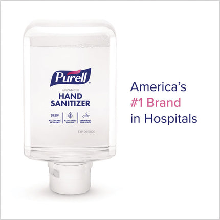 Advanced Hand Sanitizer Fragrance Free Foam, For ES10 Automatic Dispensers, 1,200 mL Refill, Fragrance Free, 2/Carton