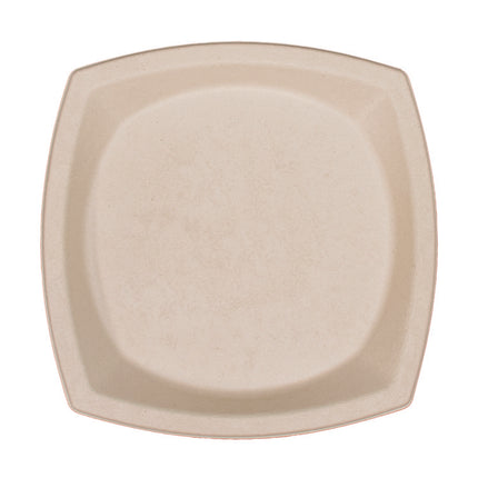 Compostable Molded Fiber Dinnerware, ProPlanet Seal, Plate, 10 x 10, Tan, 125/Pack