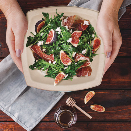 Compostable Molded Fiber Dinnerware, ProPlanet Seal, Plate, 8.25 x 8.25, Tan, 500/Carton