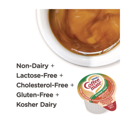 Liquid Coffee Creamer, Zero Sugar Hazelnut, 0.38 oz Mini Cups, 50/Box, 4 Boxes/Carton