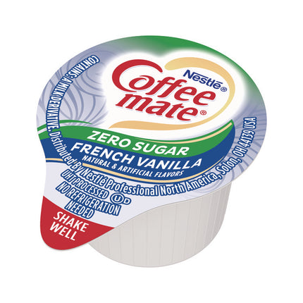 Liquid Coffee Creamer, Zero Sugar French Vanilla, 0.38 oz Mini Cups, 50/Box, 4 Boxes/Carton