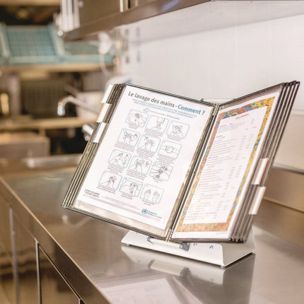 Desktop Reference Starter Set, 10 Antimicrobial Wire-Reinforced Pockets