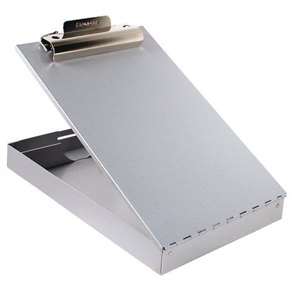 Redi-Rite Aluminum Storage Clipboard, 1" Clip Capacity, Holds 8.5 x 11 Sheets, Silver