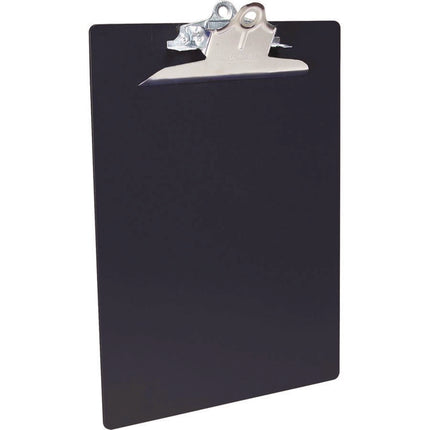 Recycled Plastic Clipboard with Ruler Edge, 1" Clip Capacity, Holds 8.5 x 11 Sheets, Black