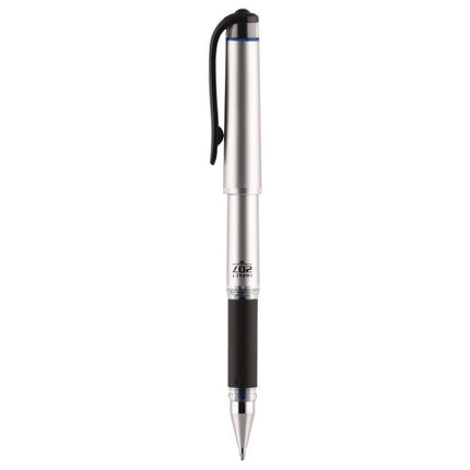 207 Impact Gel Pen, Stick, Bold 1 mm, Blue Ink, Silver/Black/Blue Barrel