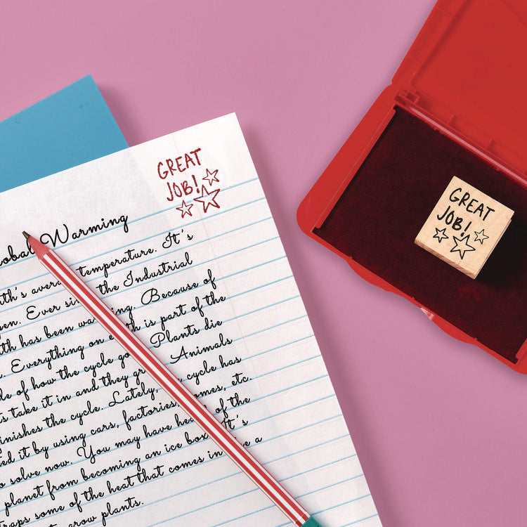 Pre-Inked Felt Stamp Pad, 4.25" x 2.75", Red