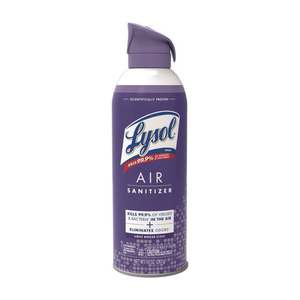 Air Sanitizer Spray, Light Breeze Scent, 10 oz Aerosol Can, 6/Carton