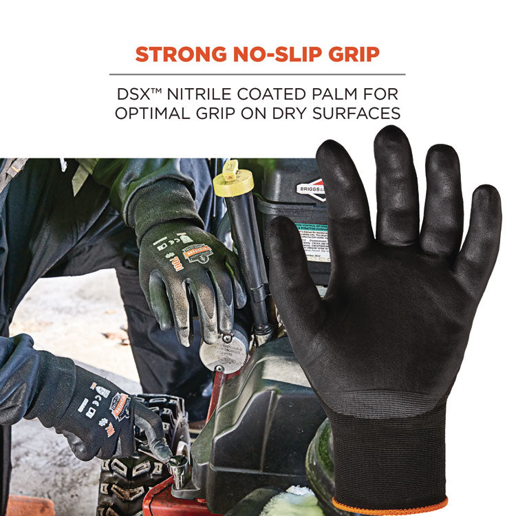ProFlex 7001 Nitrile-Coated Gloves, Black, X-Small, Pair