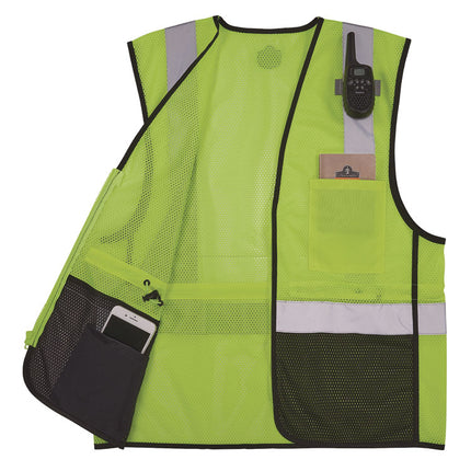 GloWear 8210Z Hi-Vis Class 2 Mesh Vest, Small to Medium, Lime
